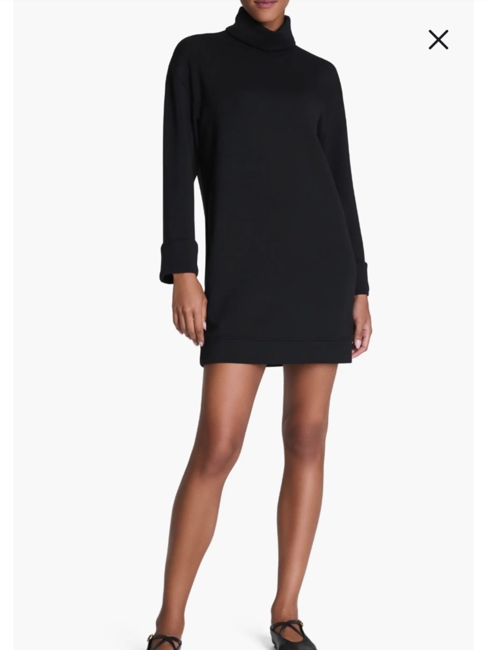 NEW SPANX air essentials turtleneck dress in very black Small